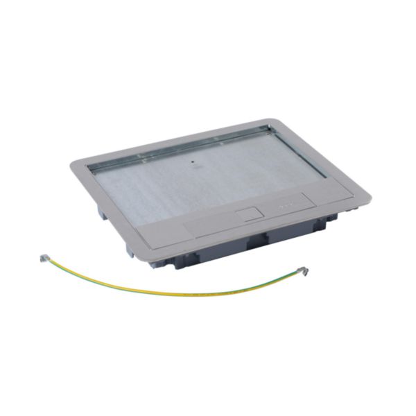 Couvercle métal revêtement inox pour boîte de sol version standard 12 modules ou 18 modules