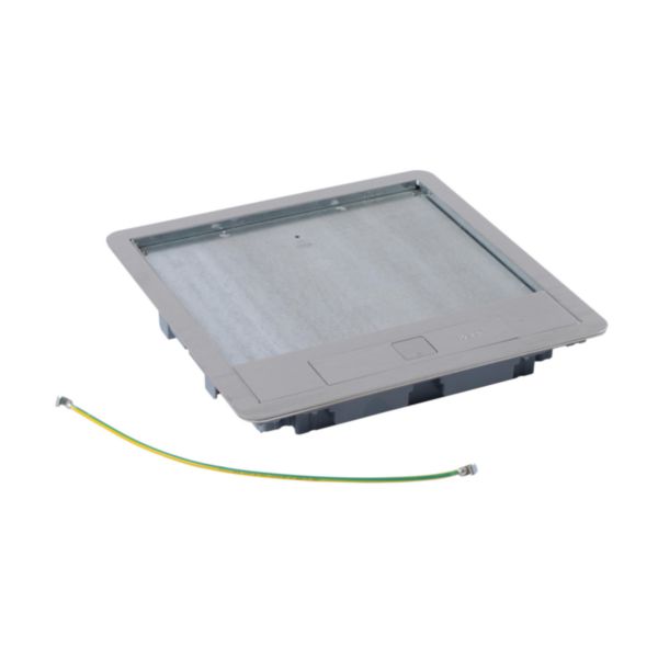 Couvercle métal revêtement inox pour boîte de sol version standard 16 modules ou 24 modules