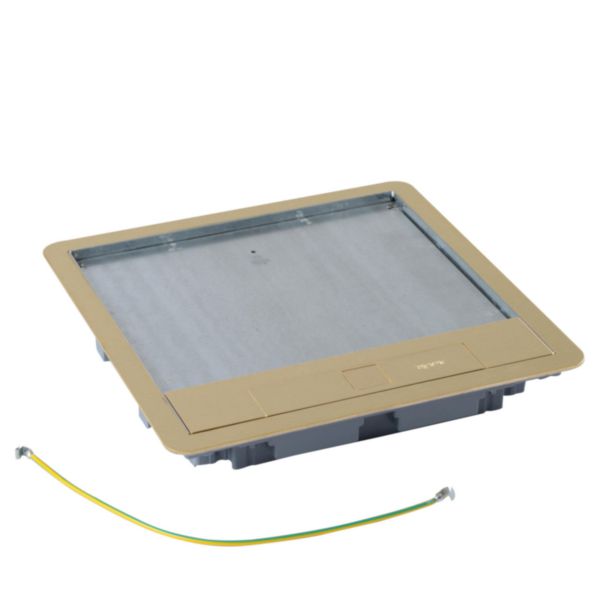 Couvercle métal revêtement laiton pour boîte de sol version standard 16 modules ou 24 modules
