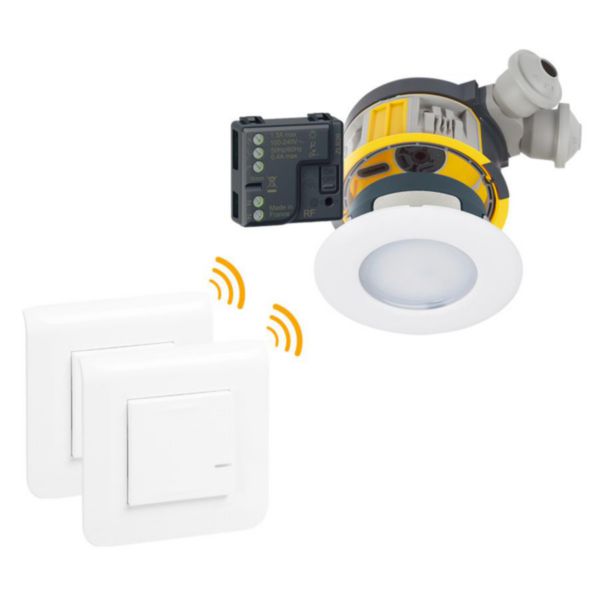 Kit 3 spots à LED dimmable IP44 Modul'up complet + 1 micromodule + 2 commandes Mosaic sans fils - blanc - Page 4