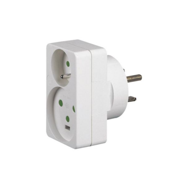 Adaptateur pour 1 fiche 2P+T 16A + 1 fiche 2P+T 20A sur une prise 32A