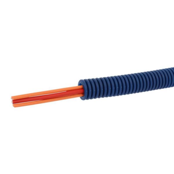 Conduit ICTA Chronofil® Ø16mm pour courant fort avec 3 conducteurs 1,5mm² rouge , orange et orange - RAL5010