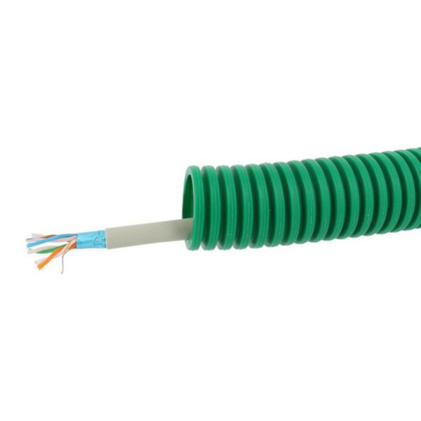 Conduit ICTA Chronofil® Ø25mm pour courant faible FTP 100ohms catégorie 5 4 paires - RAL6029