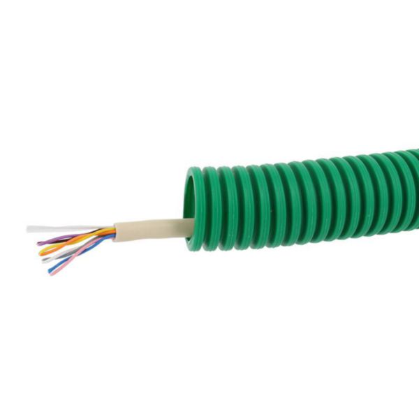 Conduit ICTA Chronofil® Ø25mm pour courant faible grade1 télécom ivoire 298 avec 4 paires 5/10ième - RAL6029