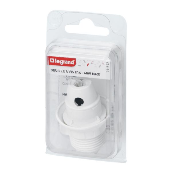 Douille pour ampoule E14 - polyamide blanc