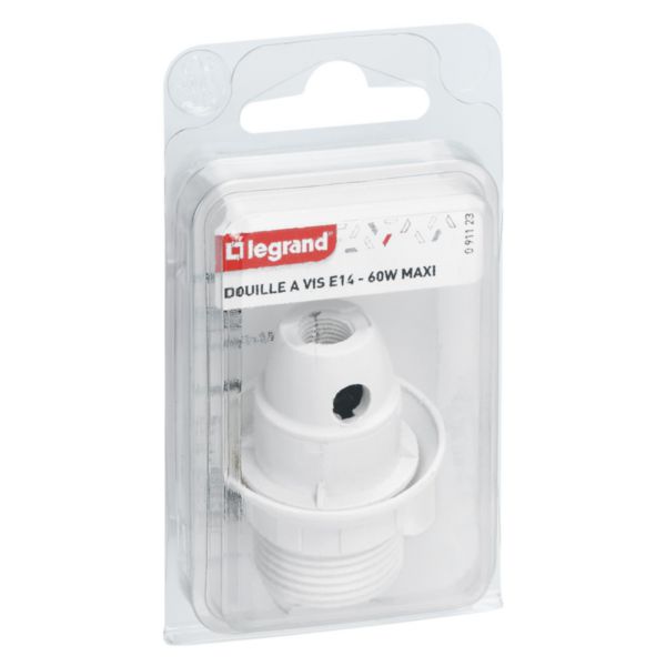 Douille pour ampoule E14 - polyamide blanc