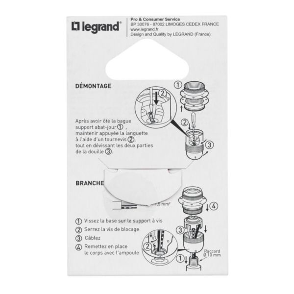 Accessoires, douille E27, sans câble et sans rosace, laiton, Ø4,5cm, H7cm -  Zangra - Luminaires Nedgis