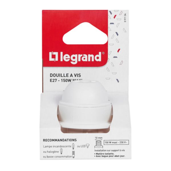 LEGRAND - Douille E27 sans bague laiton 91130