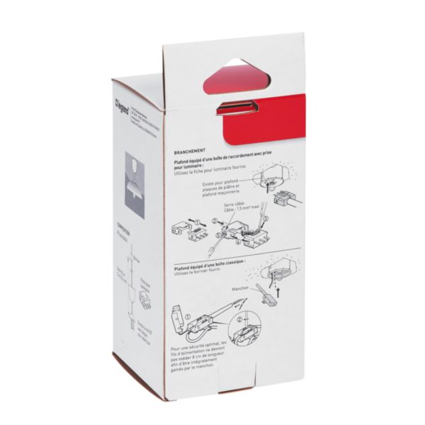 Douille E27 - 4A + fiche DCL 6A détachable - blanc LEGRAND