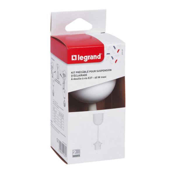 Douille E27 métallique à vis plastique blanc LEGRAND