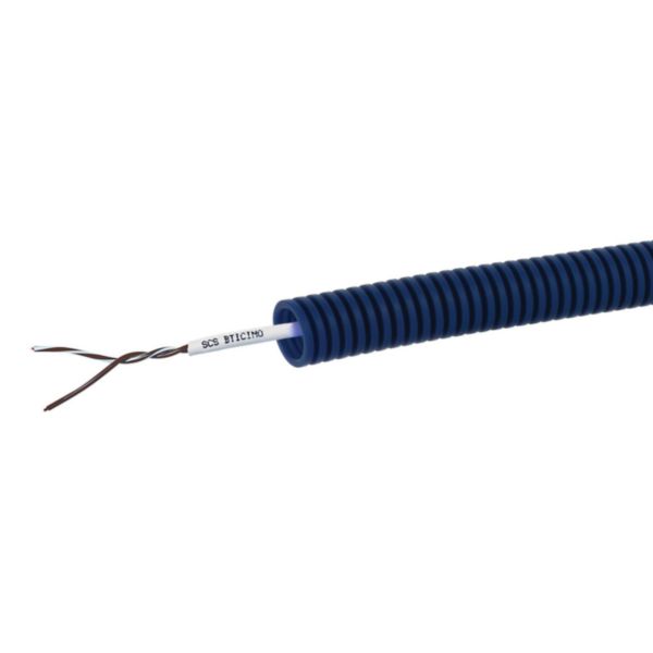 Conduit ICTA ChronoBus® bleu courants forts Ø16mm câble BUS 2 fils 2x0,5mm²