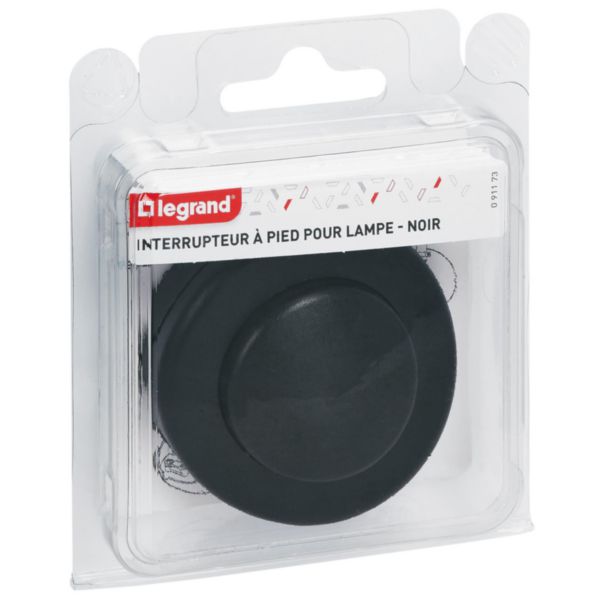 Interrupteur à pied pour lampe - blister - noir