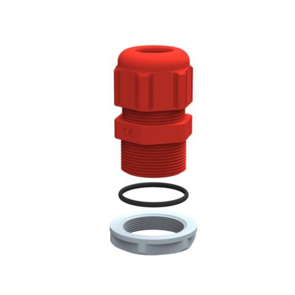 Presse-étoupe étanche plastique IP68 ISO20 pour boîte Plexo incendie rouge RAL3000