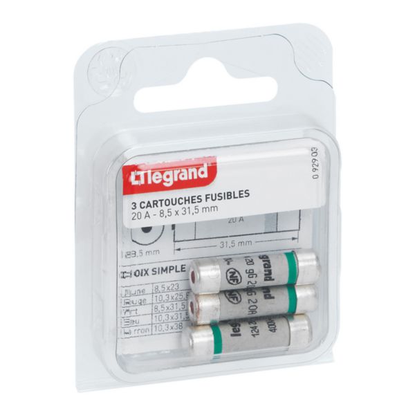 Legrand 092851 Porte-fusible à broches - Ø7 - 8,5x31,5 entraxe 20