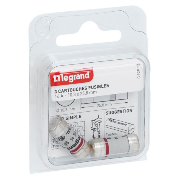 Legrand 092851 Porte-fusible à broches - Ø7 - 8,5x31,5 entraxe 20