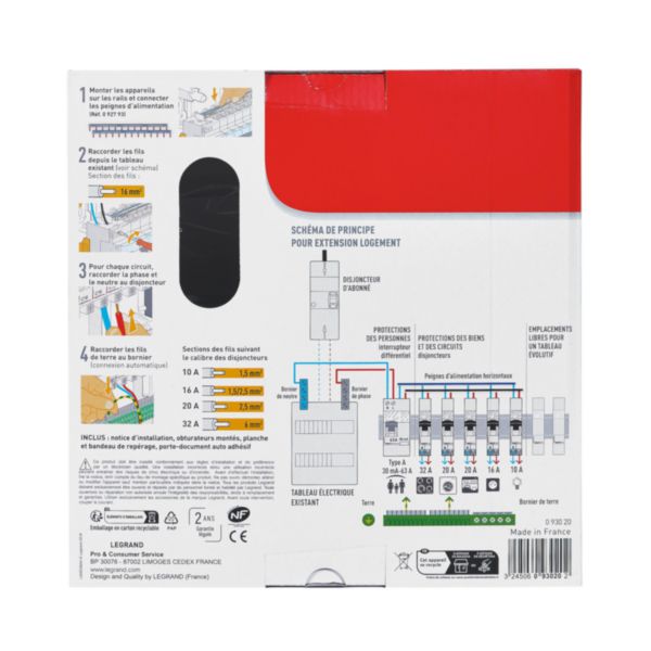 Coffret à équiper - 1 rangée 13 modules - 250x250x103,5mm - avec borniers