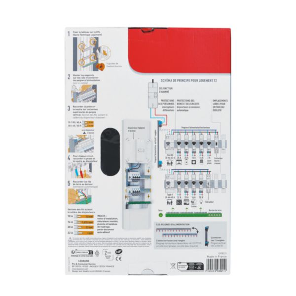 Coffret à équiper - 2 rangées 13 modules - 375x250x103,5mm - avec borniers