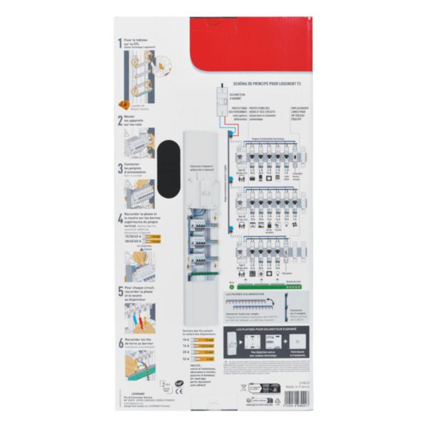 Coffret à équiper - 3 rangées 13 modules - 500x250x103,5mm - avec borniers