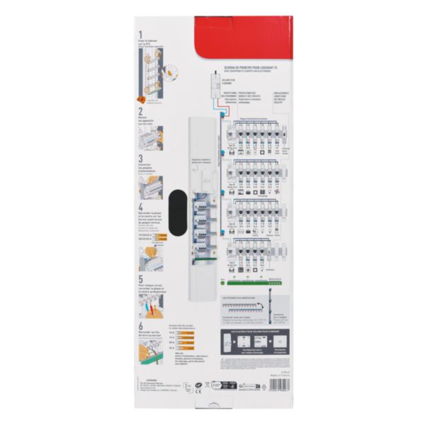 Coffret à équiper - 4 rangées 13 modules - 625x250x103,5mm - avec borniers