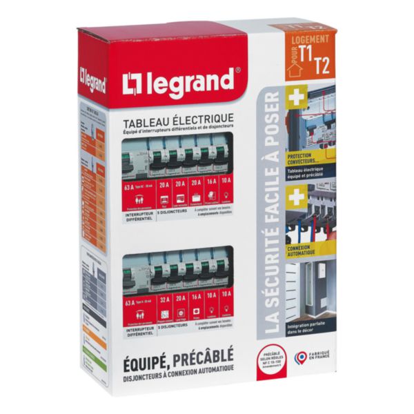 Tableau électrique équipé Evolué - pour logement T1 ou T2