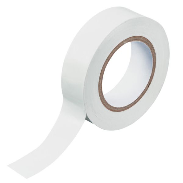 Ruban adhésif isolant en PVC dimensions 15x10mm - blanc