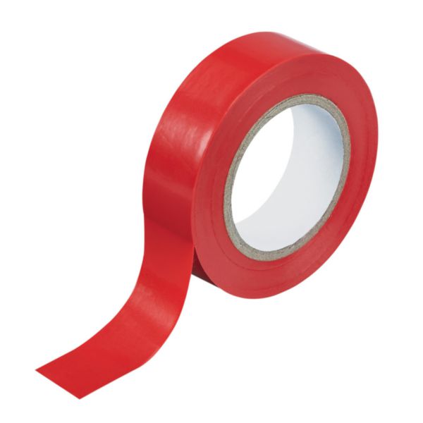 Ruban adhésif isolant - longueur 10m - largeur 15mm - rouge - particulier