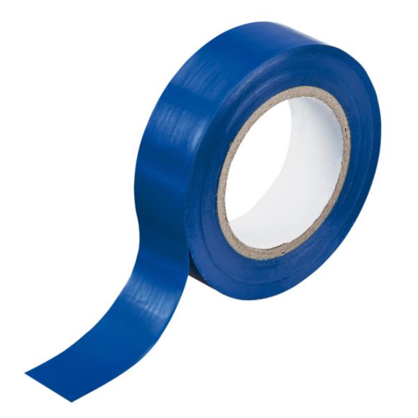 Ruban adhésif isolant - longueur 10m - largeur 15mm - bleu
