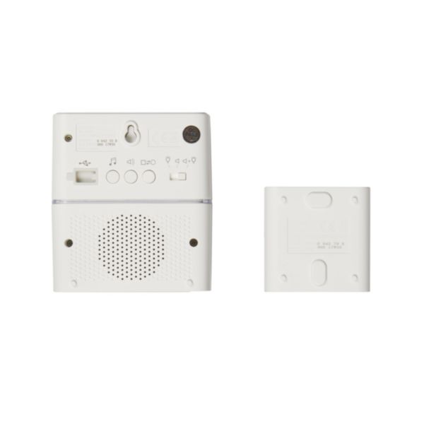 Kit Serénité carillon et sonnette sans fils 30 mélodies + MP3 alimentation par piles - blanc