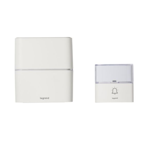 Kit Serénité carillon et sonnette sans fils 30 mélodies + MP3 alimentation par piles - blanc