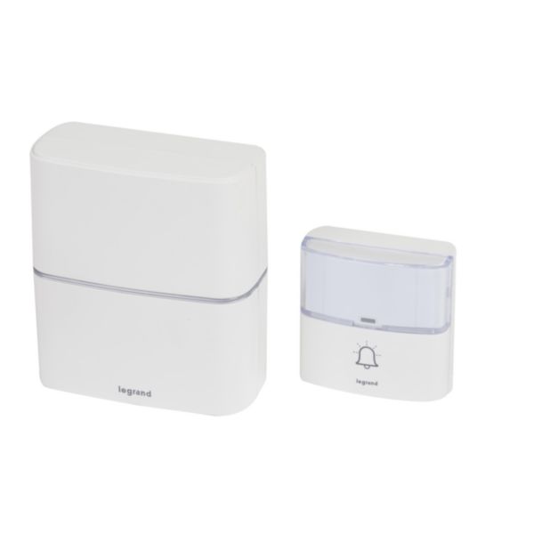 Kit Serénité carillon et sonnette sans fils 30 mélodies + MP3 alimentation par piles - blanc