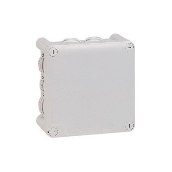 Boîte de dérivation carrée - 130x130x74 mm - fermeture par 1/4 de tour - gris