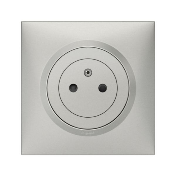 Prise de courant 2P+T Surface dooxie 16A livrée avec plaque carrée alu