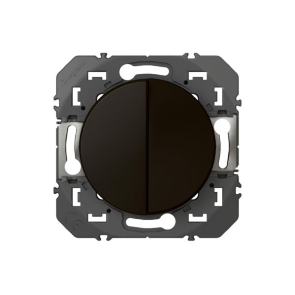 Double interrupteur ou va-et-vient dooxie 10AX 250V~ finition noir mat