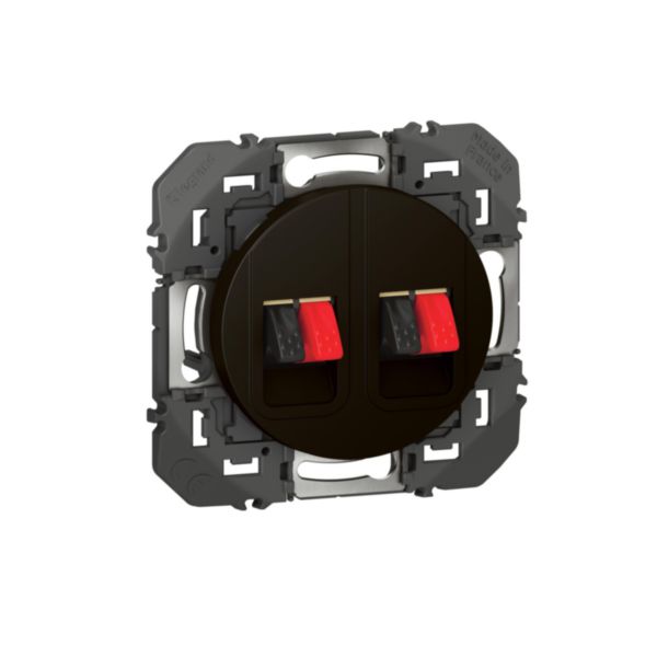 Prise haut-parleur double dooxie finition noir mat