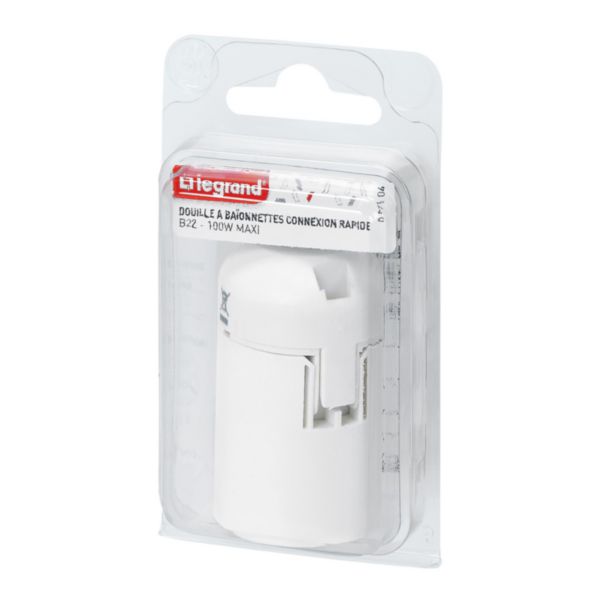 Douille pour ampoule B22 - connexion rapide - isolant blanc