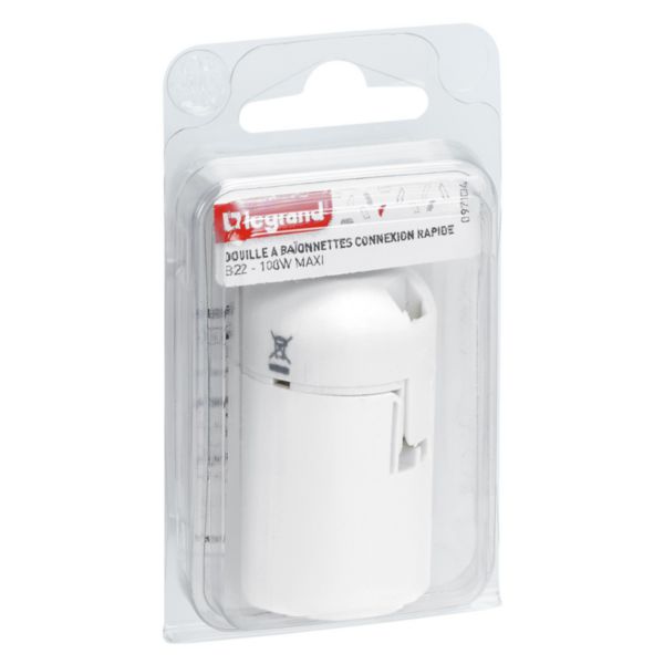 Douille pour ampoule B22 - connexion rapide - isolant blanc
