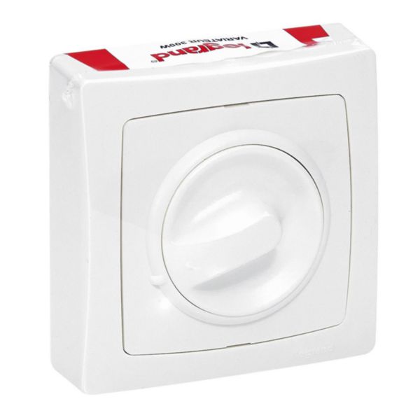 Interrupteur variateur à bouton rotatif Appareillage Saillie - 300W - Blanc