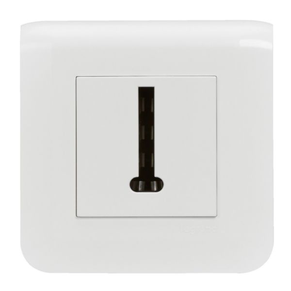 Prise téléphone en T Mosaic blanc avec plaque et fixation à vis