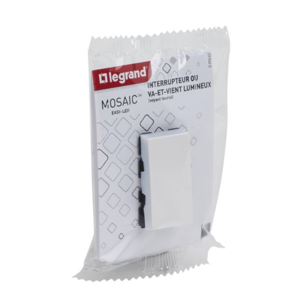 Interrupteur ou va-et-vient lumineux avec voyant Mosaic Easy-Led 10A 1 module - blanc