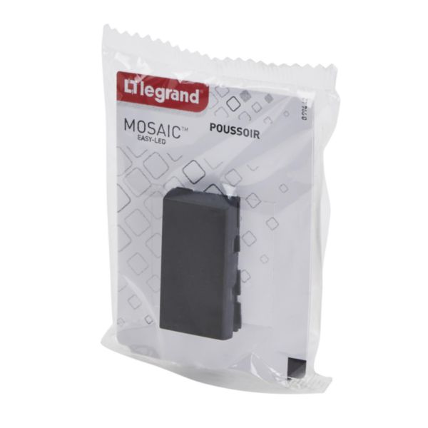 Poussoir Mosaic Easy-Led 6A 1 module - noir mat