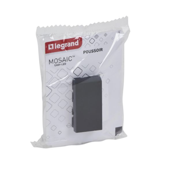 Poussoir Mosaic Easy-Led 6A 1 module - noir mat