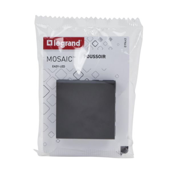 Poussoir Mosaic Easy-Led 6A 2 modules - noir mat