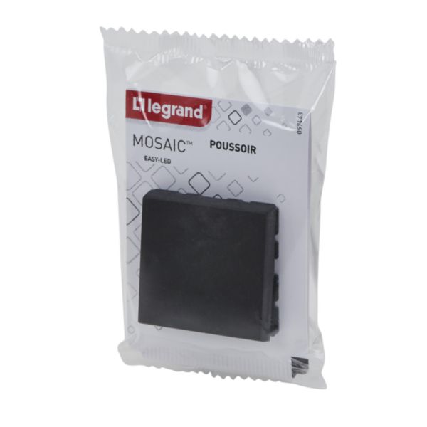 Poussoir Mosaic Easy-Led 6A 2 modules - noir mat