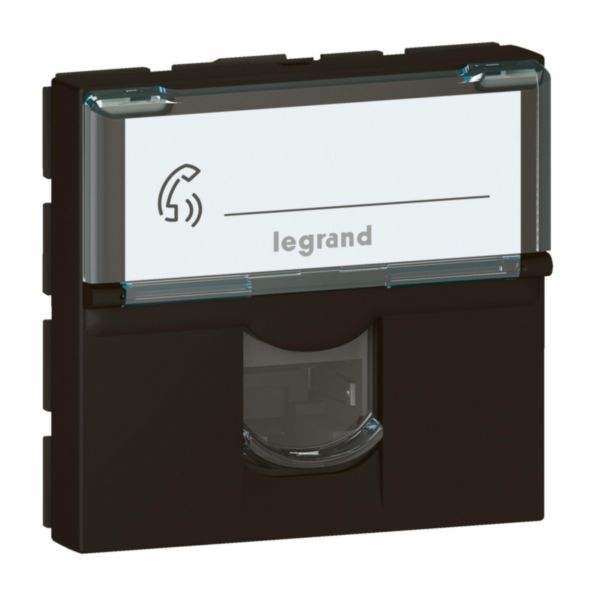 Prise RJ 45 multimédia Mosaic catégorie6 STP télévision , téléphone , informatique 2 modules - noir mat