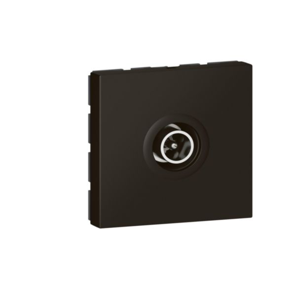Prise TV Mosaic simple mâle 2 modules - noir mat
