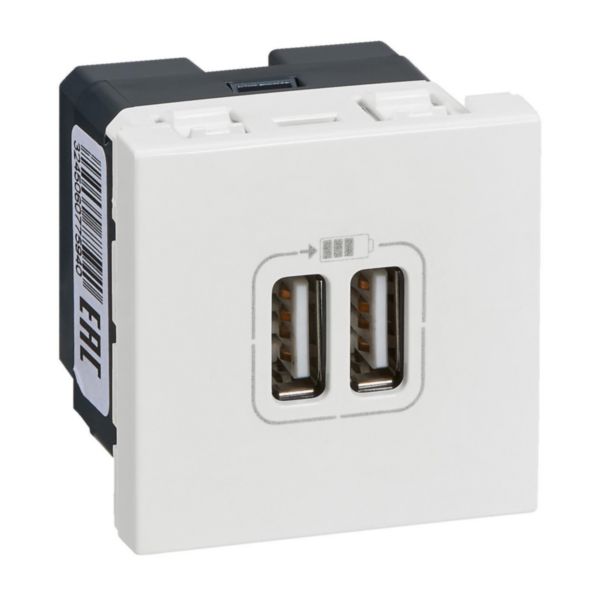 Prise USB double 2,1A blanche - Osculati