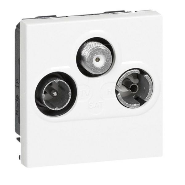 Prise TV-R-SAT DAB+ Mosaic 2 modules - blanc