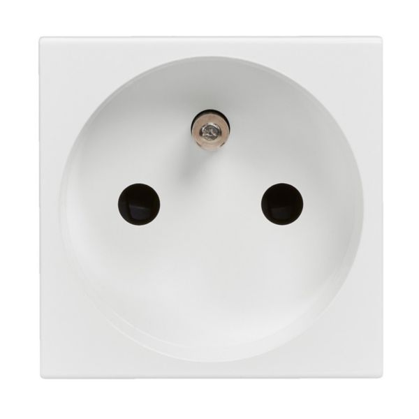 Prise de courant avec terre Mosaic spéciale rénovation 2 modules - blanc