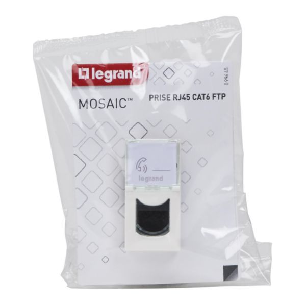 Prise RJ 45 multimédia Mosaic catégorie6 F/UTP 1 module - blanc