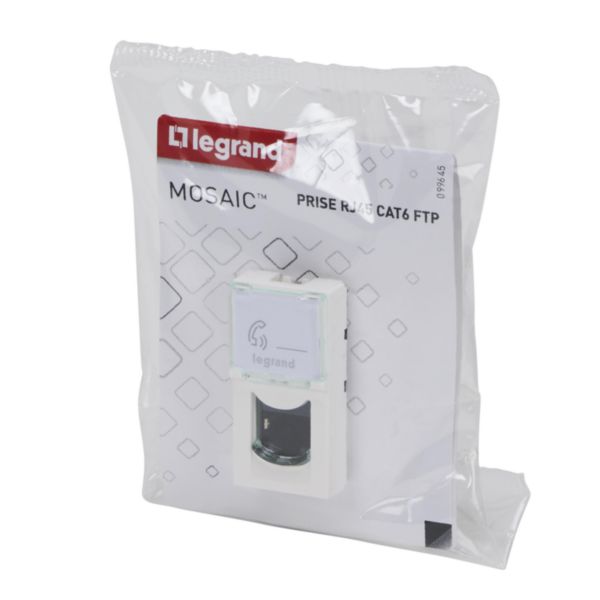 Prise RJ 45 multimédia Mosaic catégorie6 F/UTP 1 module - blanc